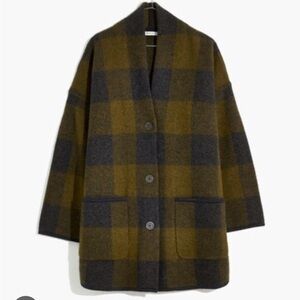 Madewell Buffalo Check Sweater Coat